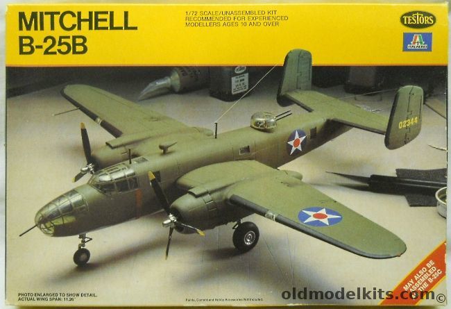 Testors 1/72 North American Mitchell B-25B or B-25C - Dolittle Tokyo Raider or RAF, 861 plastic model kit